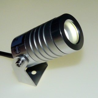 3w Stand Mounted LED Spotlight, Waterproof (IP67), Black Anodised